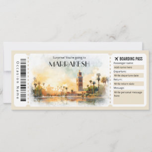 Editable Marrakesh Boarding Pass Flygplan biljett Inbjudningar