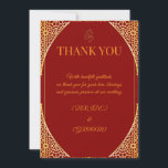 Editable Marriage Thank You Note Tack Kort<br><div class="desc">Express your gratitude in royal traditional style with this Indian Red & Gold Wedding Thank You Card Template. Featuring a rich red background symbolizing love and prosperity, paired with elegant gold floral and mandala accents, this design perfectly complements your Indian wedding stationery set. ✨ Ideal for: ✔ Hindu Weddings ✔...</div>
