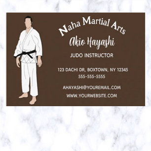 Editable Martial Arts Judo Instructor Visitkort