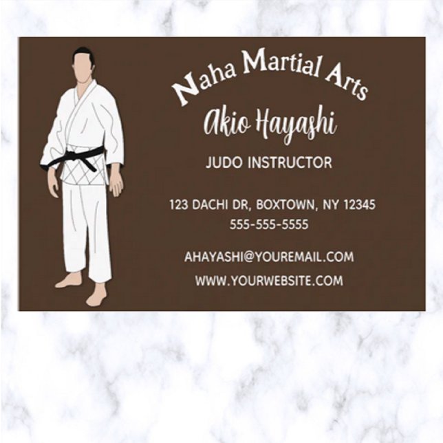 Editable Martial Arts Judo Instructor Visitkort (Skapare uppladdad)