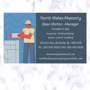 Editable Mason Brick Lagrar Affärskort Visitkort