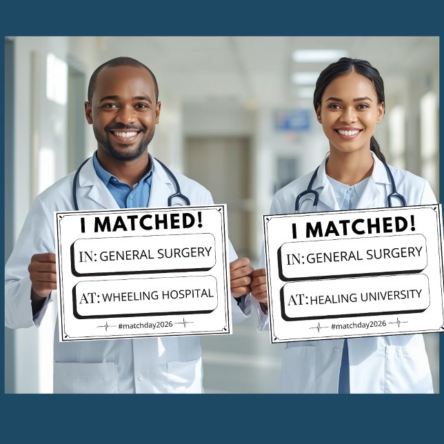 Editable Match Day Sign Medical Graduation Poster (Skapare uppladdad)