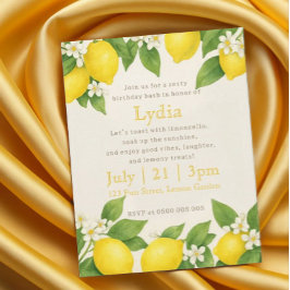 Editable Mediterranian Limoncello Birthday Inbjudningar