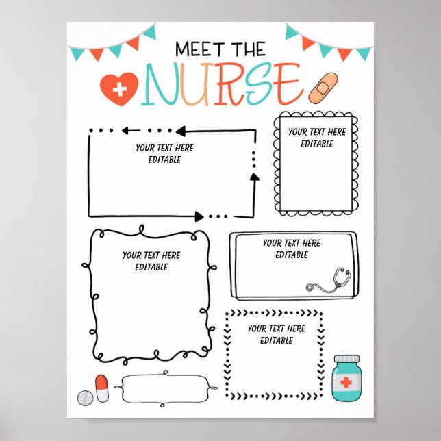 Editable Meet Meeting School Nurse Brev Printable Poster (Framsidan)