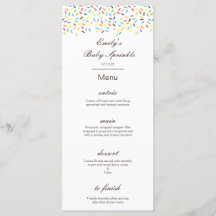 Editable Menu, Baby Sprinkle Party Menu, Ice Cream