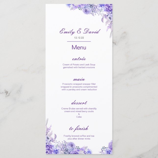 Editable Menu, Wedding Menu, Baby Shower, Bridal   Meny (Framsida)