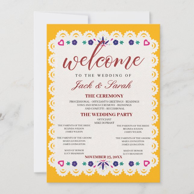 Editable Mexican Wedding Invitation 2 Inbjudningar (Framsida)