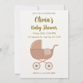 Editable Minimalist Baby Shower  Inbjudningar