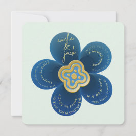 Editable Minimalist Flower Wedding Invite | Custom Inbjudningar