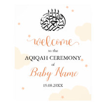 Editable Modern Neutralt Aqiqah Aqeeqah Poster tec