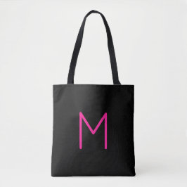 Editable Modern Rosa & Black Monogram Tygkasse