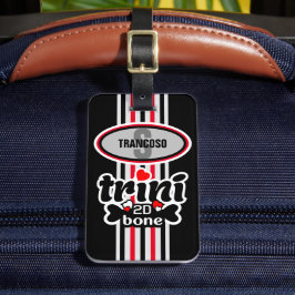 Editable Monogram Initial Trini till de Bone Bagagebricka