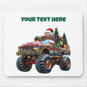 Editable Monster Lastbil jul Mousepad Musmatta