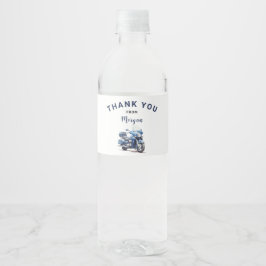 Editable Motorcykel Birthday Vattenflaska Label Vattenflaskor Etikett