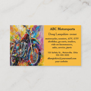 Editable Motorsport ATV Motorcle Fordon Visitkort