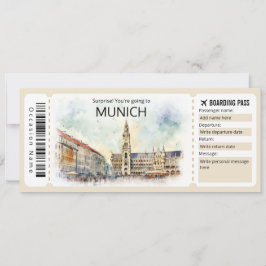 Editable München biljett Tyskland boardingpass för Inbjudningar