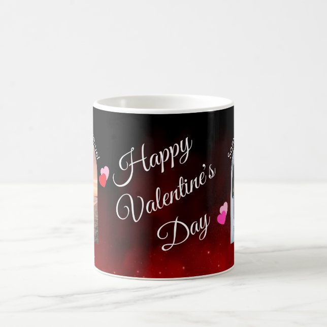 Editable Name Family Photo Valentine's Kaffemugg (Center)