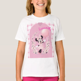 Editable name Minnie mouse Pink basic girl T Shirt