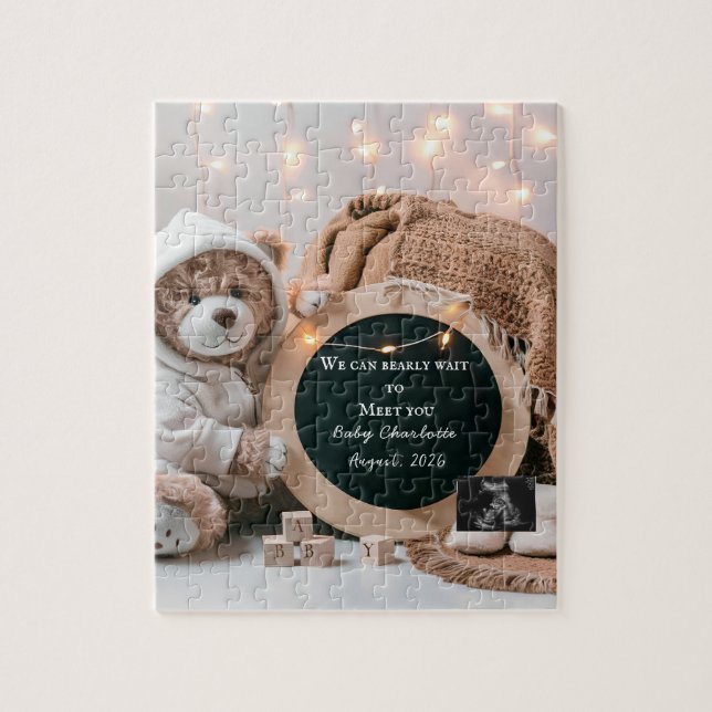 Editable neutral pregnancy announcement  pussel (Vertikal)