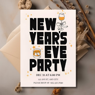 Editable New Year Party Invitation 2026 Inbjudningar