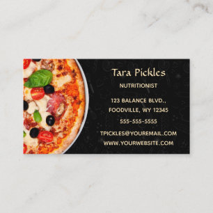 Editable Nutritionist Dietitians Pizza Visitkort