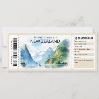 Editable Nya Zeeland Flygplan biljett, Nya Zeeland Inbjudningar