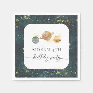 Editable Outerspace Party Napkins Pappersservett