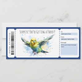 Editable Parrot Gift Certificate for bird älskare Inbjudningar
