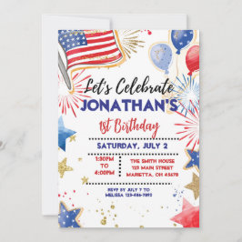 EDITABLE Patriotic Födelsedagsfest inbjudan, Star Inbjudningar