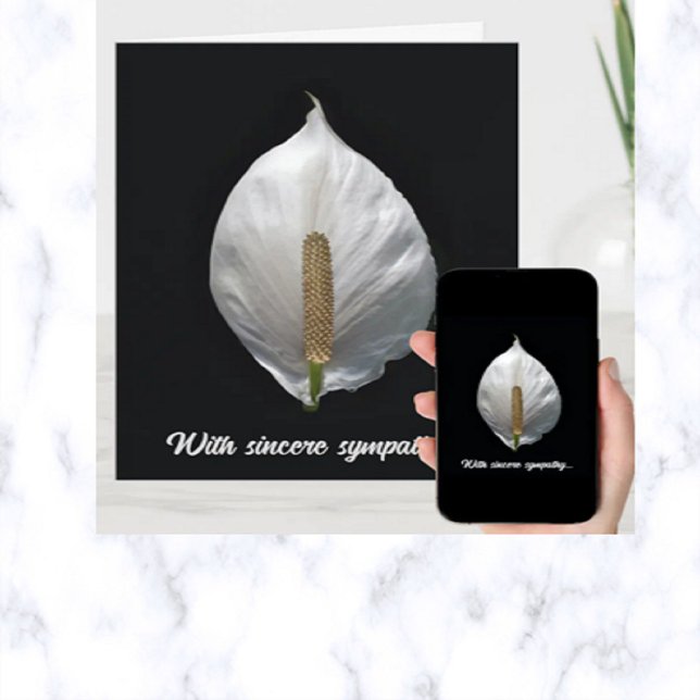 Editable Peace Lily Sympathy Kort (Skapare uppladdad)