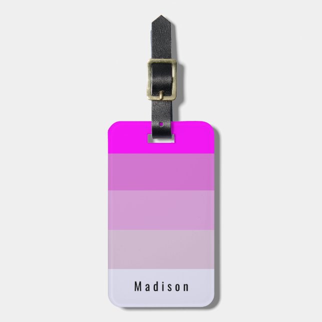 Editable Personal Magenta Orchid Violet Mauve Hues Bagagebricka (Vertikal Framsida)