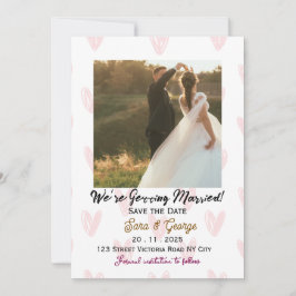 Editable Photo Save the Date Wedding Invitation Inbjudningar