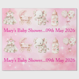 Editable Pink Chinoiserie Wrapping Paper Presentpapper