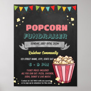 Editable Popcorn Fundraiser-mall Poster
