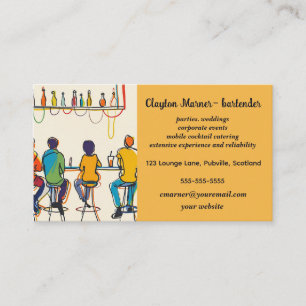 Editable Pub Bartender Visitkort