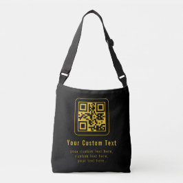 Editable QR Code & Text Template | Black & Gold Axelväska