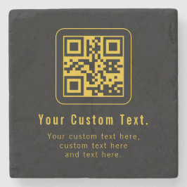 Editable QR Code & Text Template | Black & Gold Stenunderlägg