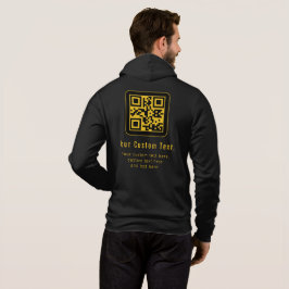 Editable QR Code & Text Template | Black & Gold T Shirt