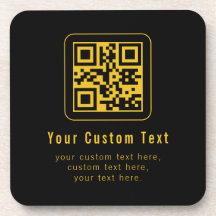 Editable QR Code & Text Template | Black & Gold