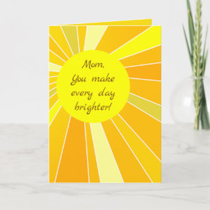 Editable Rays of Sunshine Mors dag Kort