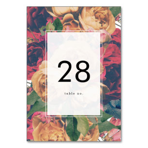 Editable Ro Blommigt Modern Boho Bröllop Bordsnummer