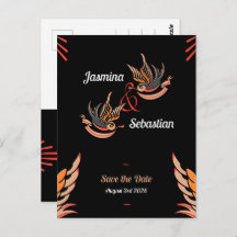 Editable Rockabilly Sväljer Bröllop spara datum