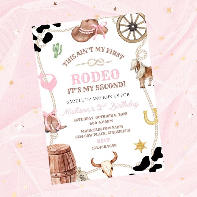 Editable Rodeo Birthday invitation-rodeo party-cow Inbjudningar (Skapare uppladdad)