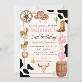 Editable Rodeo Cowgirl Birthday-inbjudan Inbjudningar