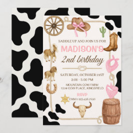Editable Rodeo Cowgirl Birthday-inbjudan Inbjudningar