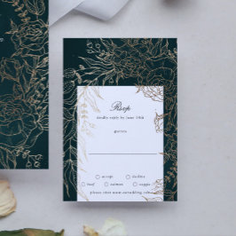 Editable Romantic Flower Wandeald Gold Foil OSA Kort