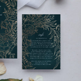 Editable Romantic Flower Wandeald Gold Foil Tilläggskort