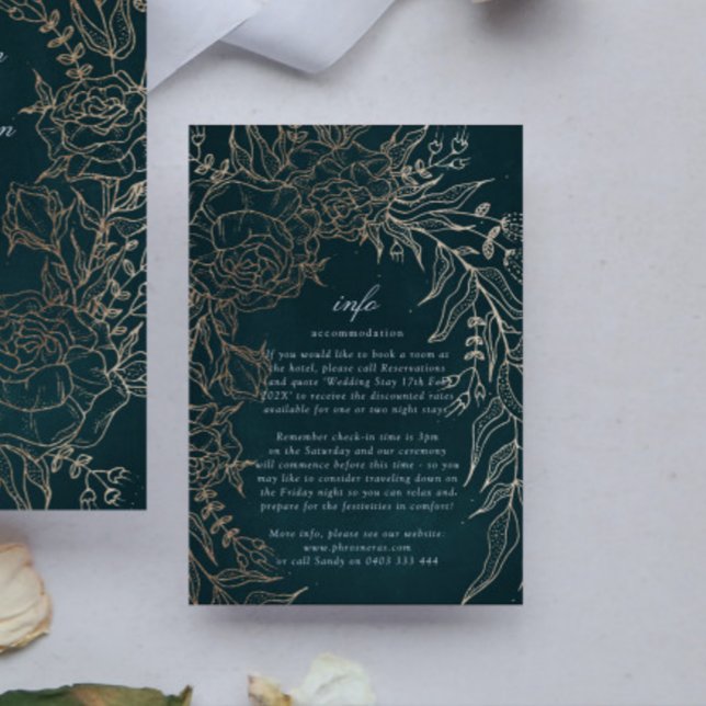 Editable Romantic Flower Wandeald Gold Foil Tilläggskort (DETAILS showcasing suite - additional items (bought separately))