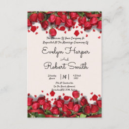 Editable Romantic Red Blommigt Wedding bjudande Inbjudningar