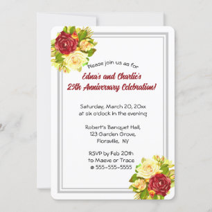 Editable Romantic Watercolor Ro Silver Ram Inbjudningar